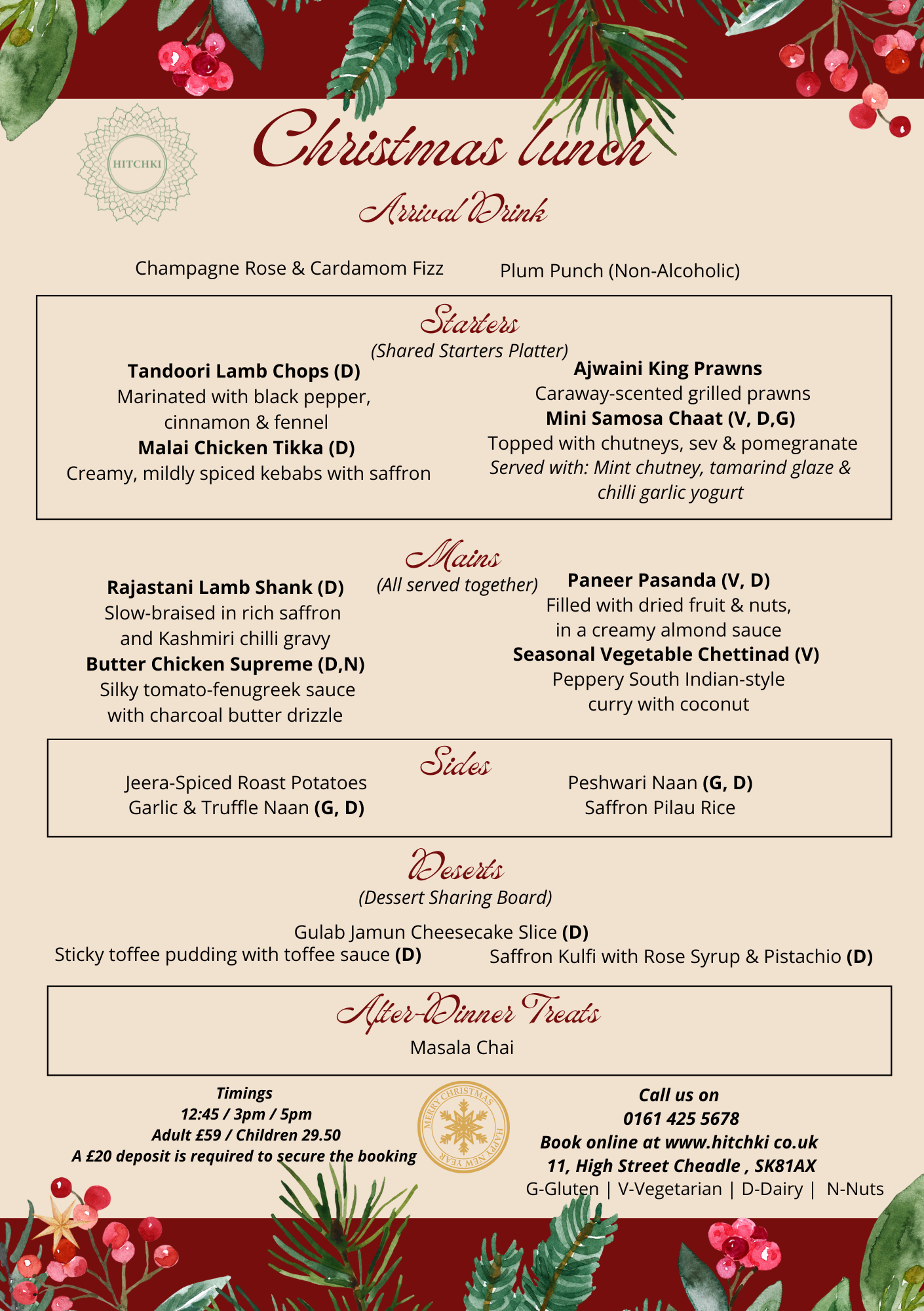 Christmas Lunch Menu